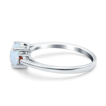 Art Deco Heart Three Stone Wedding Ring Garnet Lab Created White Opal 925 Sterling Silver